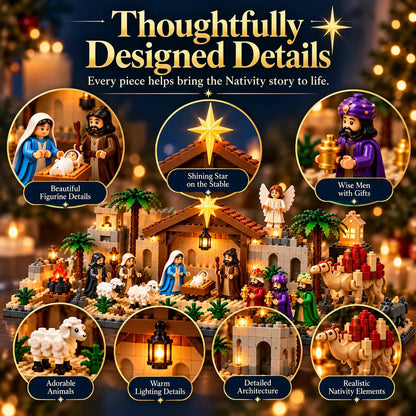 🔥Hot Sale 50% OFF🔥Nativity Advent Calendar – 24-day Buildable Christmas Nativity Set
