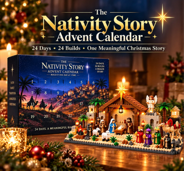 🔥Hot Sale 50% OFF🔥Nativity Advent Calendar – 24-day Buildable Christmas Nativity Set