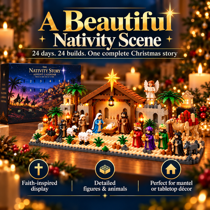 🔥Hot Sale 50% OFF🔥Nativity Advent Calendar – 24-day Buildable Christmas Nativity Set