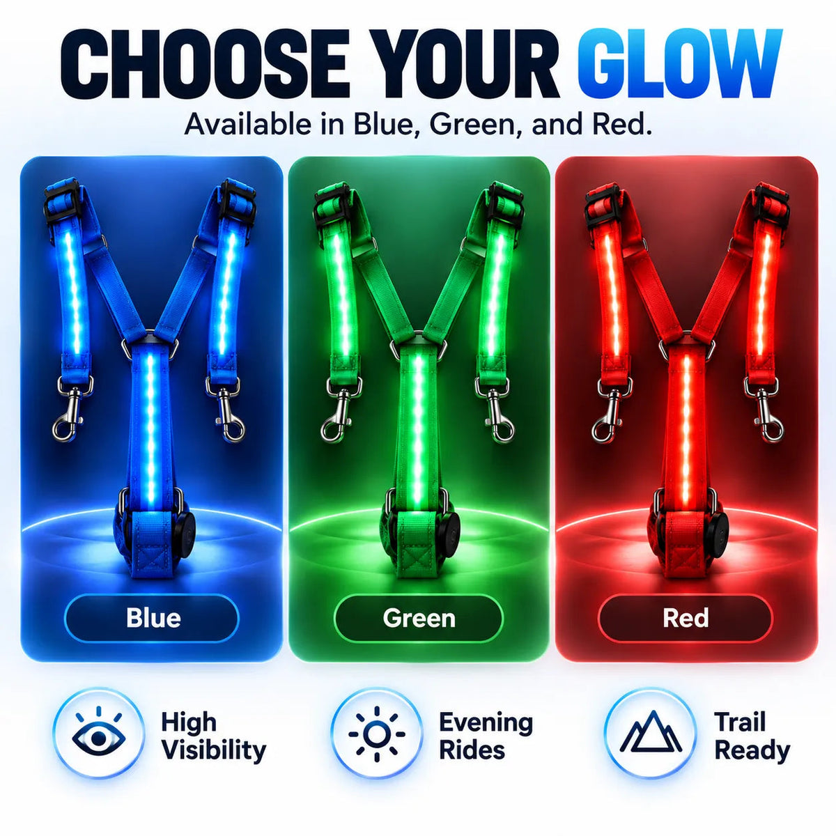 🎁LED Horse Glow Kit – High-Visibility Light-Up Gear for Night Riding, Adjustable & 3 Light Modes