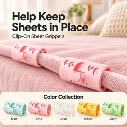 Adjustable Bed Sheet Clips — Heart-Lock Grippers to Help Keep Sheets in Place