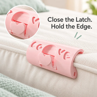 Adjustable Bed Sheet Clips — Heart-Lock Grippers to Help Keep Sheets in Place