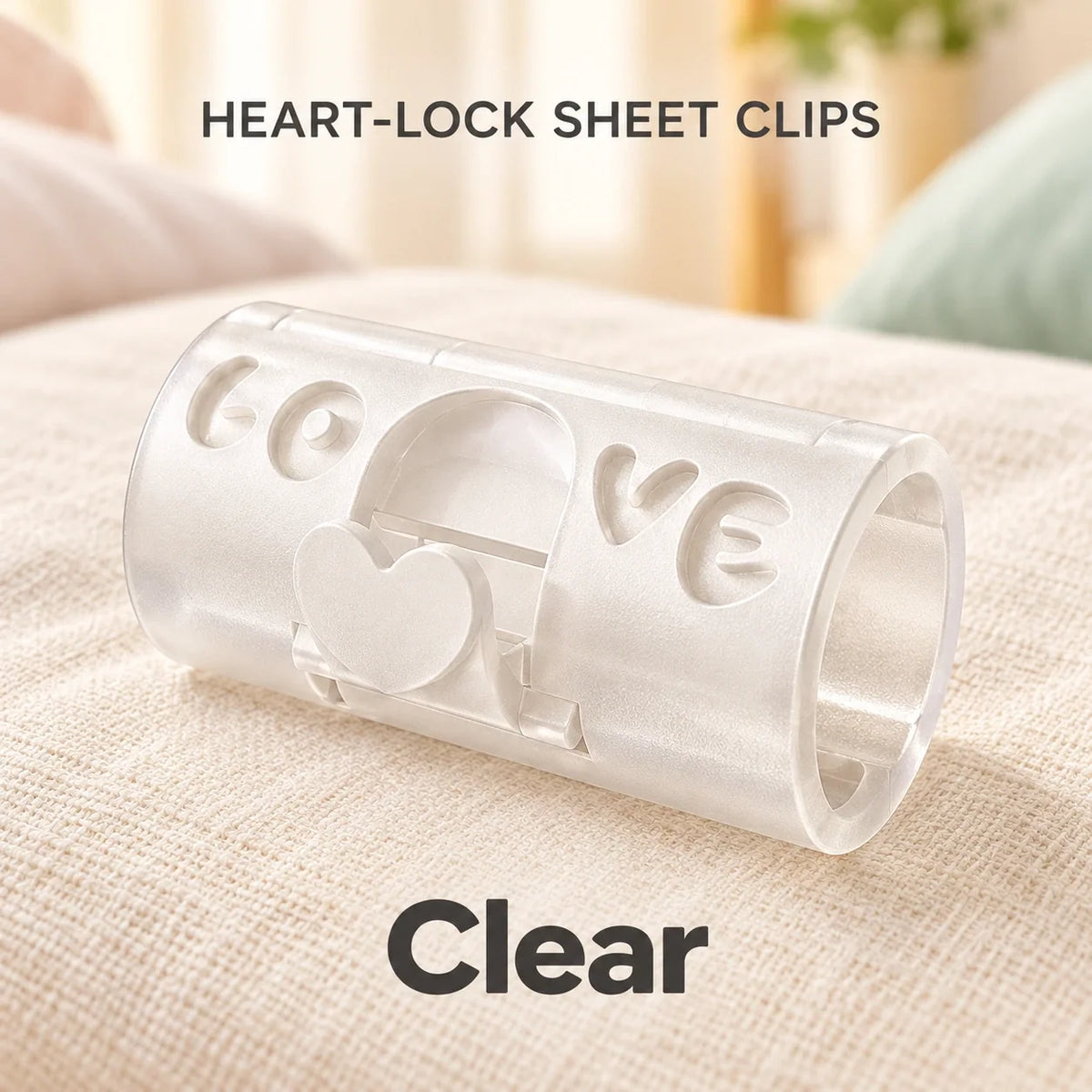 Adjustable Bed Sheet Clips — Heart-Lock Grippers to Help Keep Sheets in Place