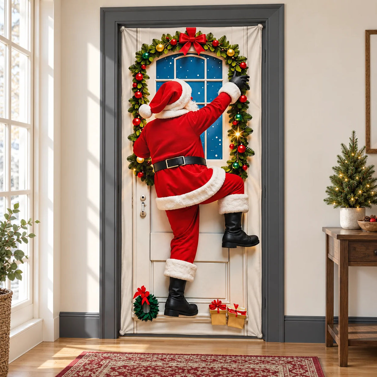 🎄 Christmas Door Cover – Festive Santa, Reindeer & Snowman Designs