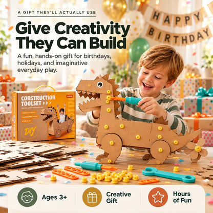 🛠️✨ Kids' DIY Cardboard Building Tool Kit – Creative Construction & Reusable Connectors