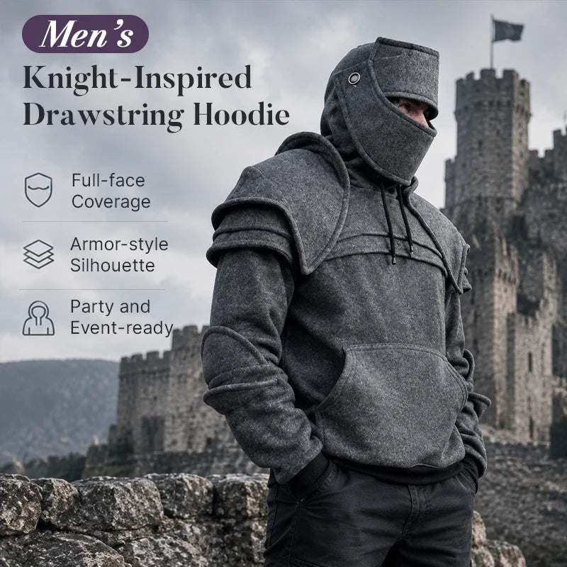 🔥 BIG SALE 50% OFF-🛡️ Knight Cosplay Hoodie – Medieval Fantasy Streetwear Pullover!
