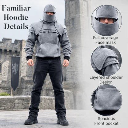 🔥 BIG SALE 50% OFF-🛡️ Knight Cosplay Hoodie – Medieval Fantasy Streetwear Pullover!