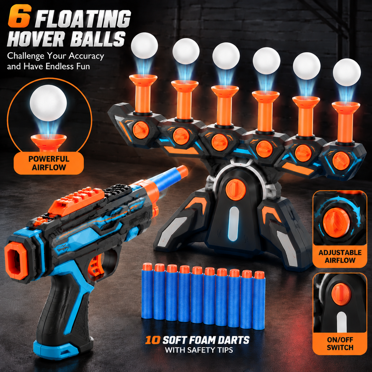 🎯 Hover Shot Floating Target Game With Foam Blaster