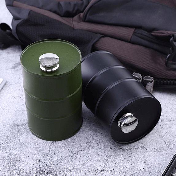 350ml/750ml Oil Drum Anti-rust Leak-proof No Odor Portable Wine Storage🛢Food Grade Camping Whisky Flagon Wine Jug Camping Supplies【liquor is not included】