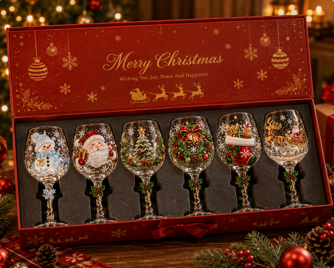 🔥Last Day Sale 50% OFF🔥🎁Christmas 3D Wine Glass Collection Gift Box Set✨
