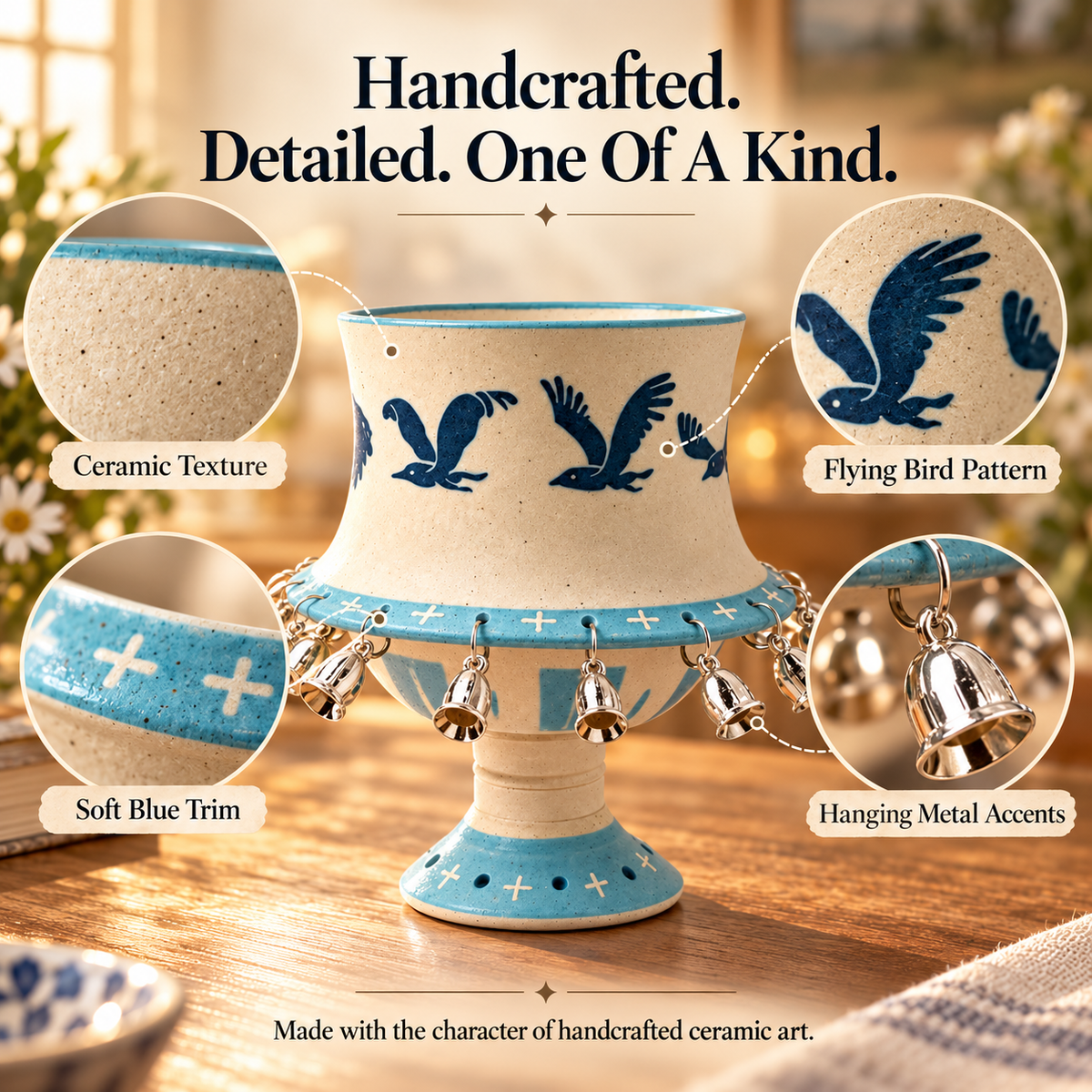 🐦Flying Bird Handcrafted Ceramic Spinner Goblet
