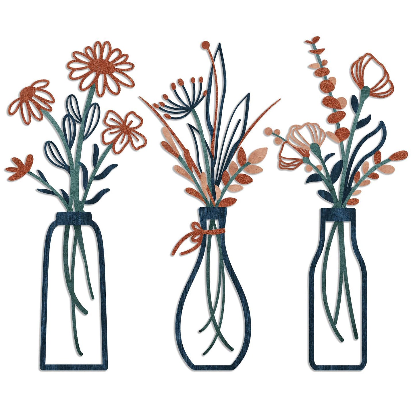 🔥3 Pcs Metal Flowers Wall Art