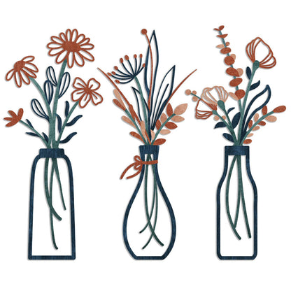 🔥3 Pcs Metal Flowers Wall Art