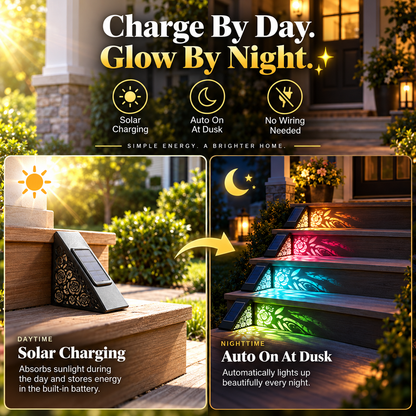🔥Hot Sale 49% OFF🎄Solar Rose Pattern Outdoor Step Lights