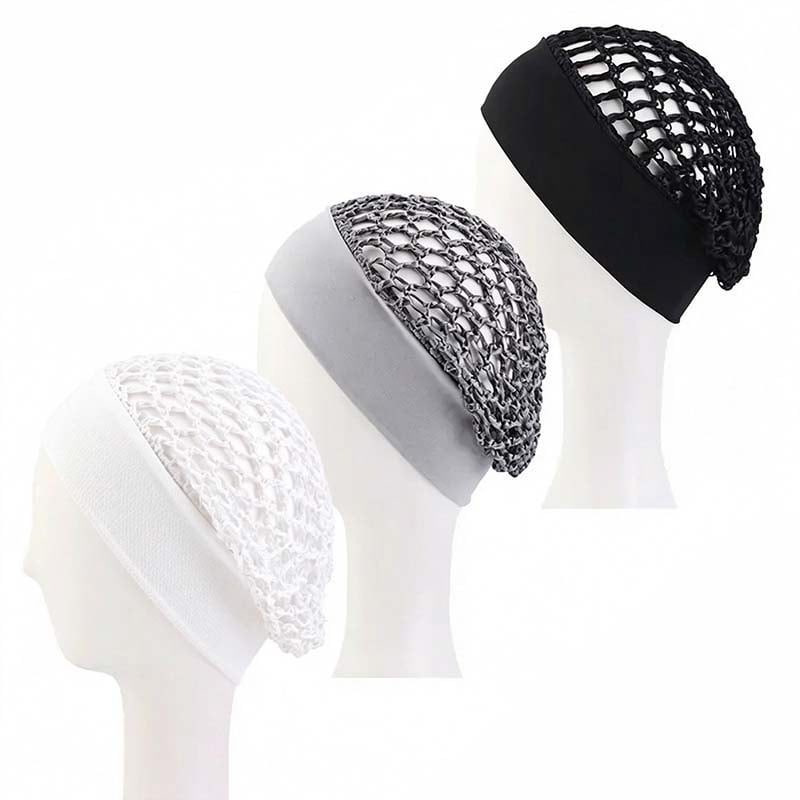3-Piece Stretchy Wide-Edge Sleeping Cap Set