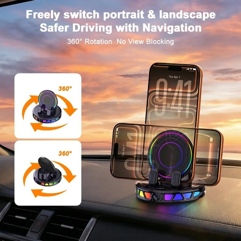 RGB Wireless Charging Car Mount