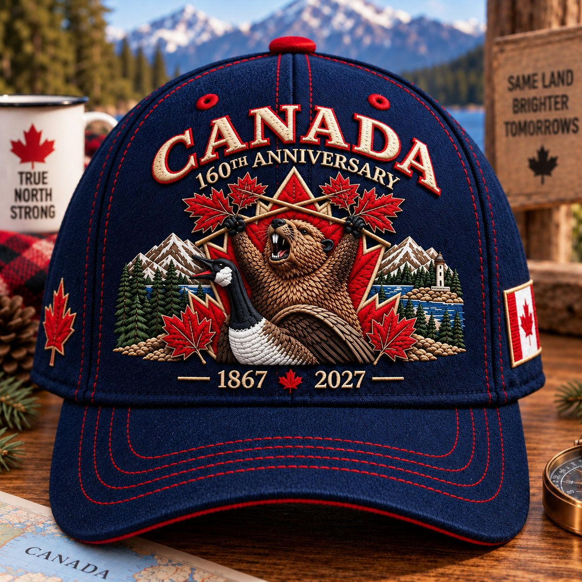 🔥LAST DAY 50% OFF - 🍁 Canada 160th Anniversary 1867–2027 – Premium Embroidered Heritage Cap 100% Cotton