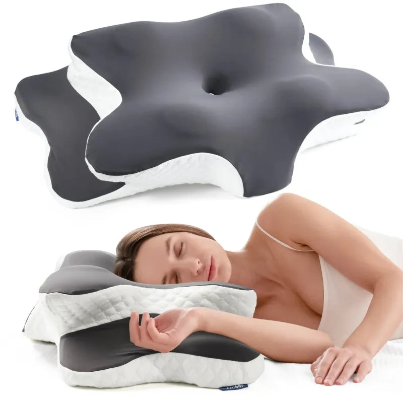 Adjustable ergonomic memory foam neck pillow