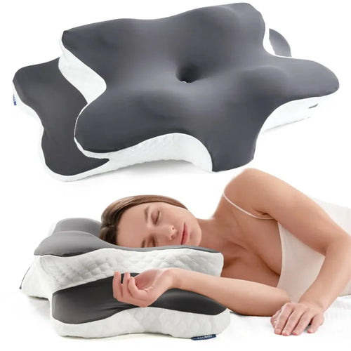 Adjustable ergonomic memory foam neck pillow