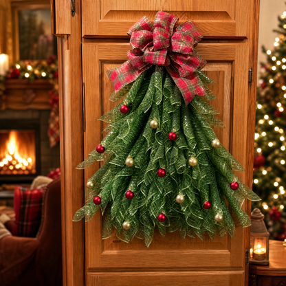 🔥Christmas Sale 50% OFF - 🎄Handmade Christmas Tree Wreath for Front Door