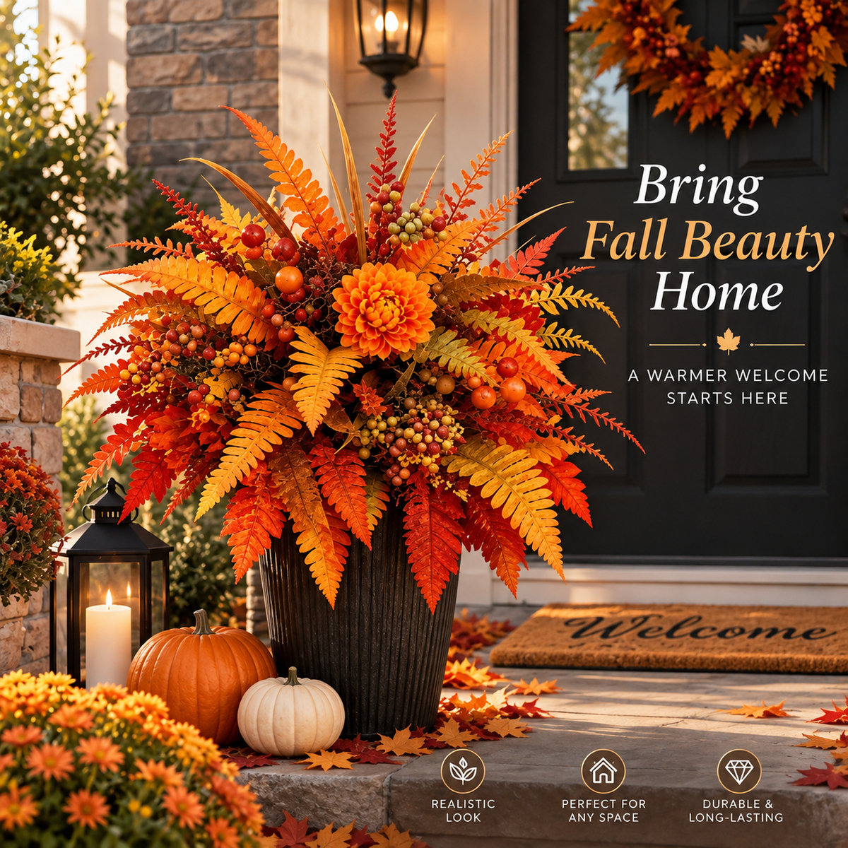 💥The Most-Loved Fall Decor of 2026 🍂 Autumn Harvest Floral Garden Stake Arrangement