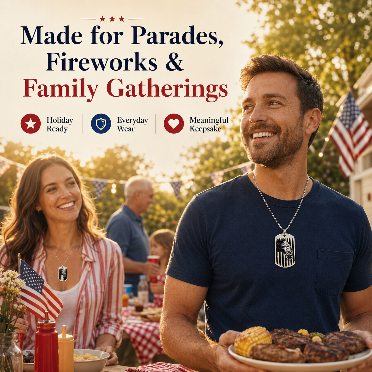 🔥Hot Sale 50% OFF🔥1776–2026 Eagle Dog Tag Necklace