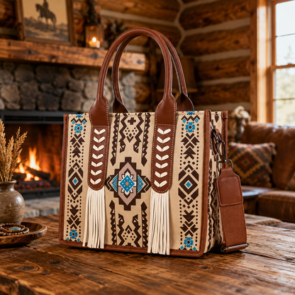 🔥Hot Sale 49% OFF🔥Southwestern-Inspired Fringe Tote Bag
