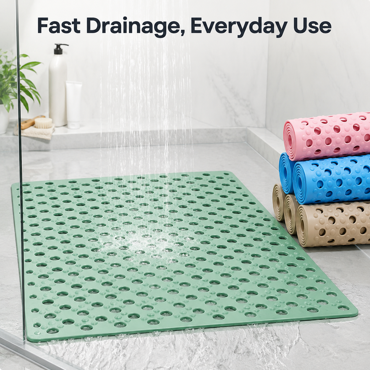 🔥HOT SALE LSAT DAY 50% OFF!!!🔥Quick-Drain Non-Slip Shower Mat