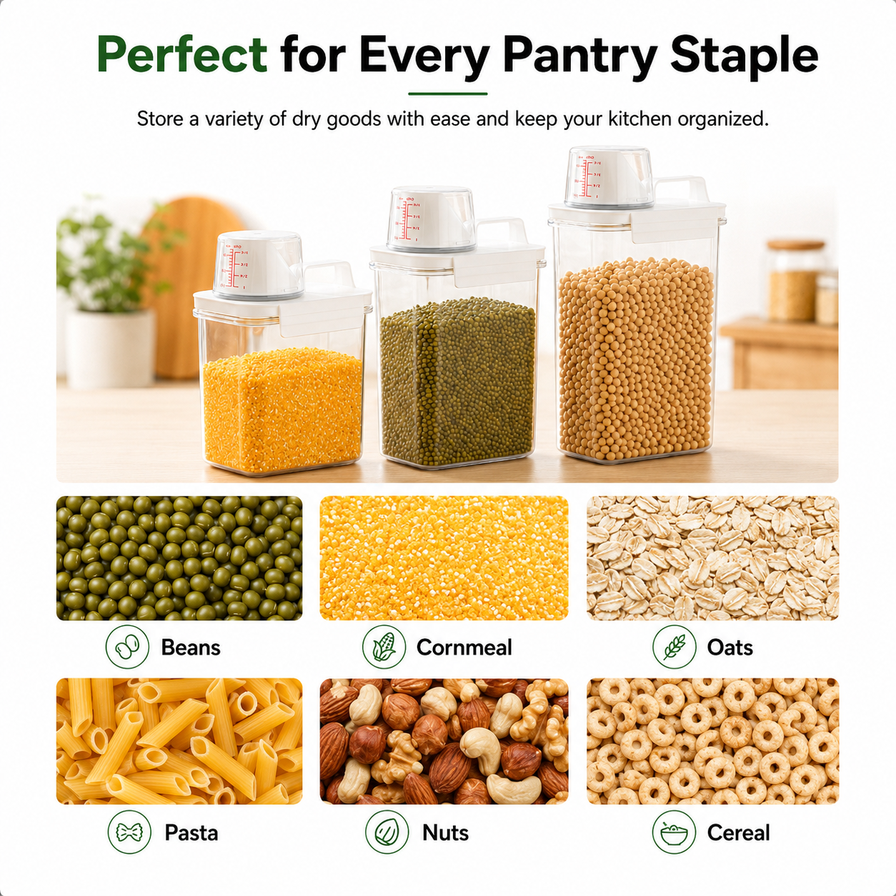 🔥Hot Sale 55% OFF🔥Food-Grade Airtight Storage Containers for Grains and Legumes