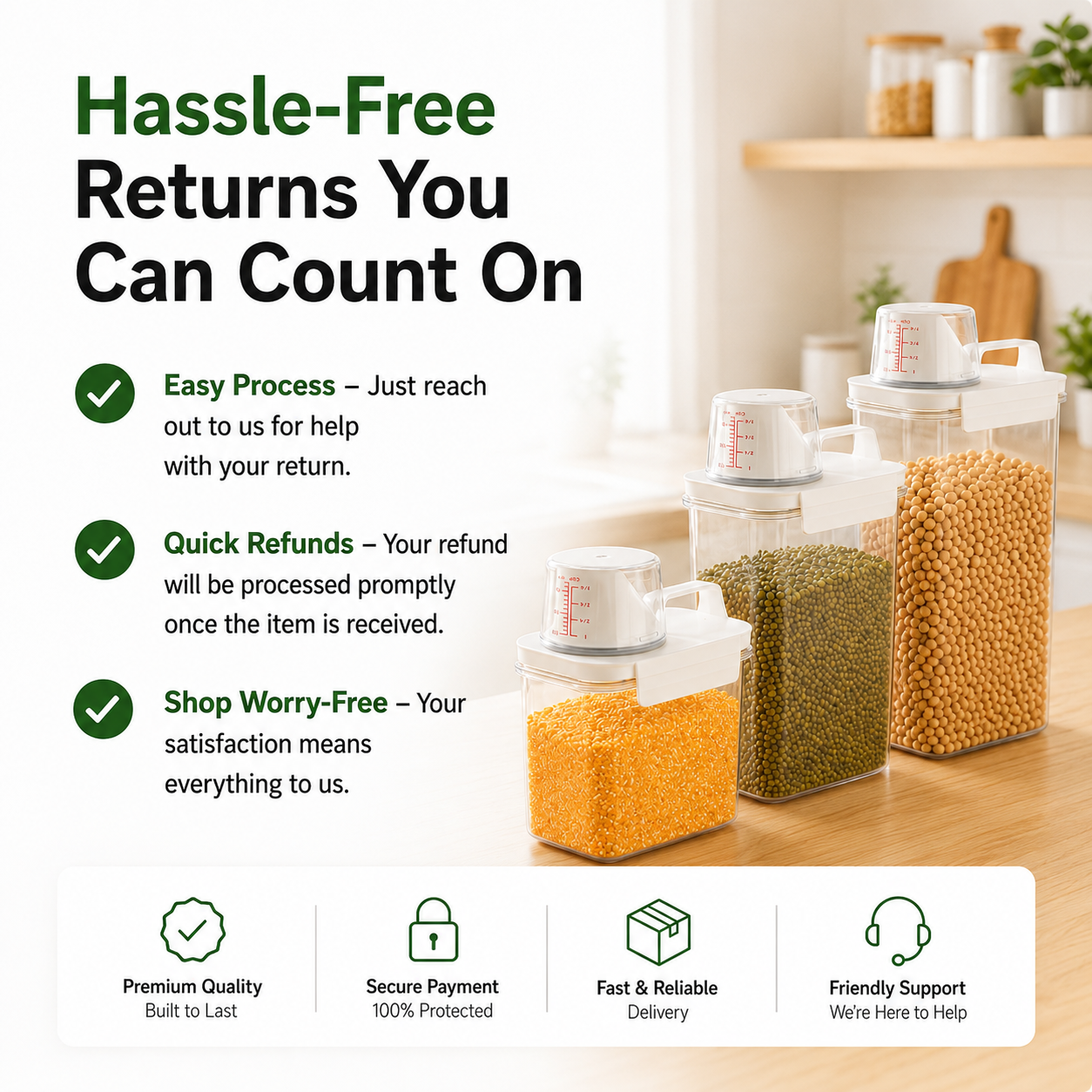 🔥Hot Sale 55% OFF🔥Food-Grade Airtight Storage Containers for Grains and Legumes