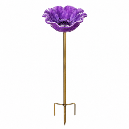 🔥HOT SALE LAST DAY 49%OFF!🔥🎁Metal Flower Bird Bath & Feeder Garden Stake
