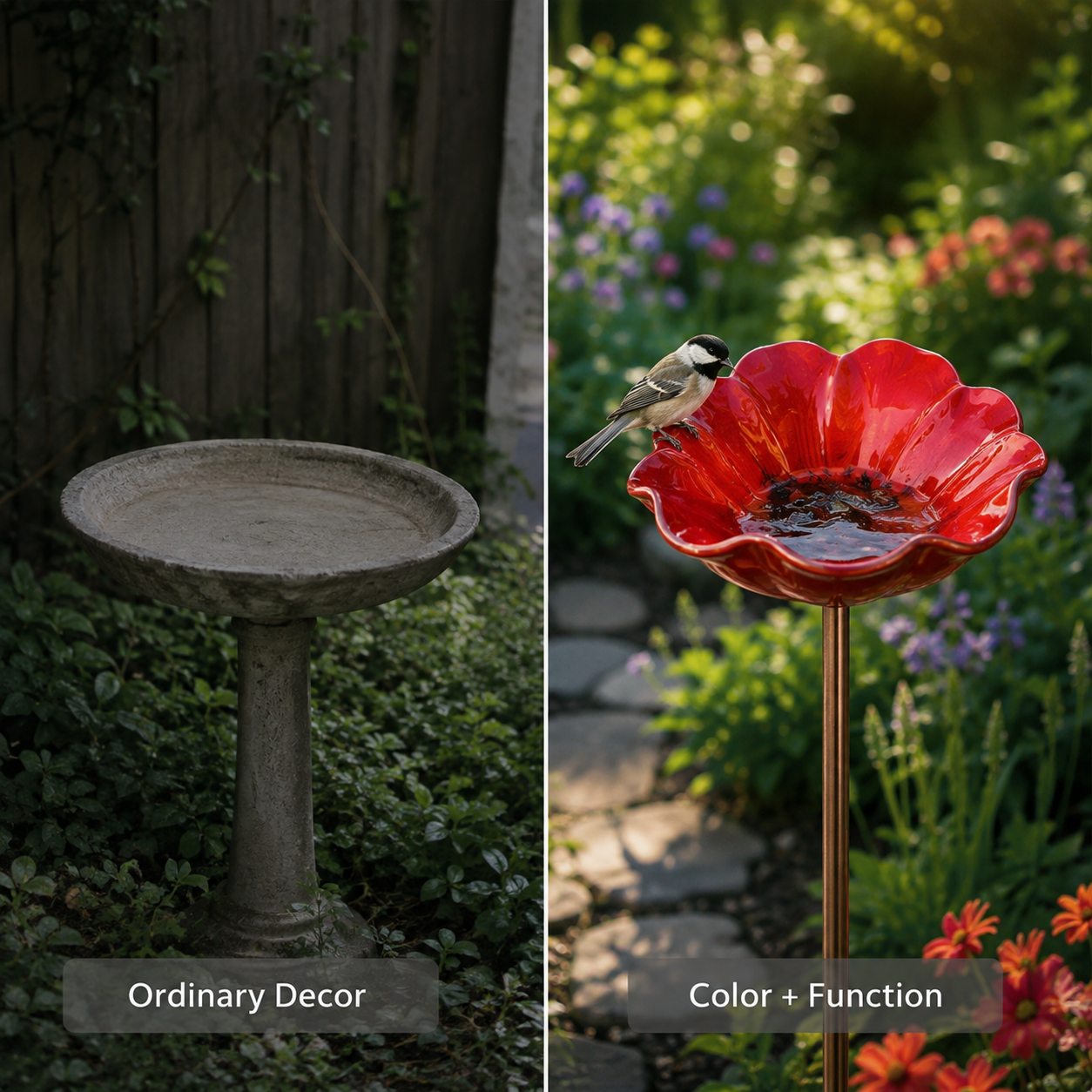 🔥HOT SALE LAST DAY 49%OFF!🔥🎁Metal Flower Bird Bath & Feeder Garden Stake