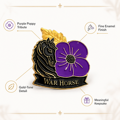 ✈️Last Day 50% OFF✨Limited Edition War Horse Purple Poppy 111th Anniversary Remembrance Brooch