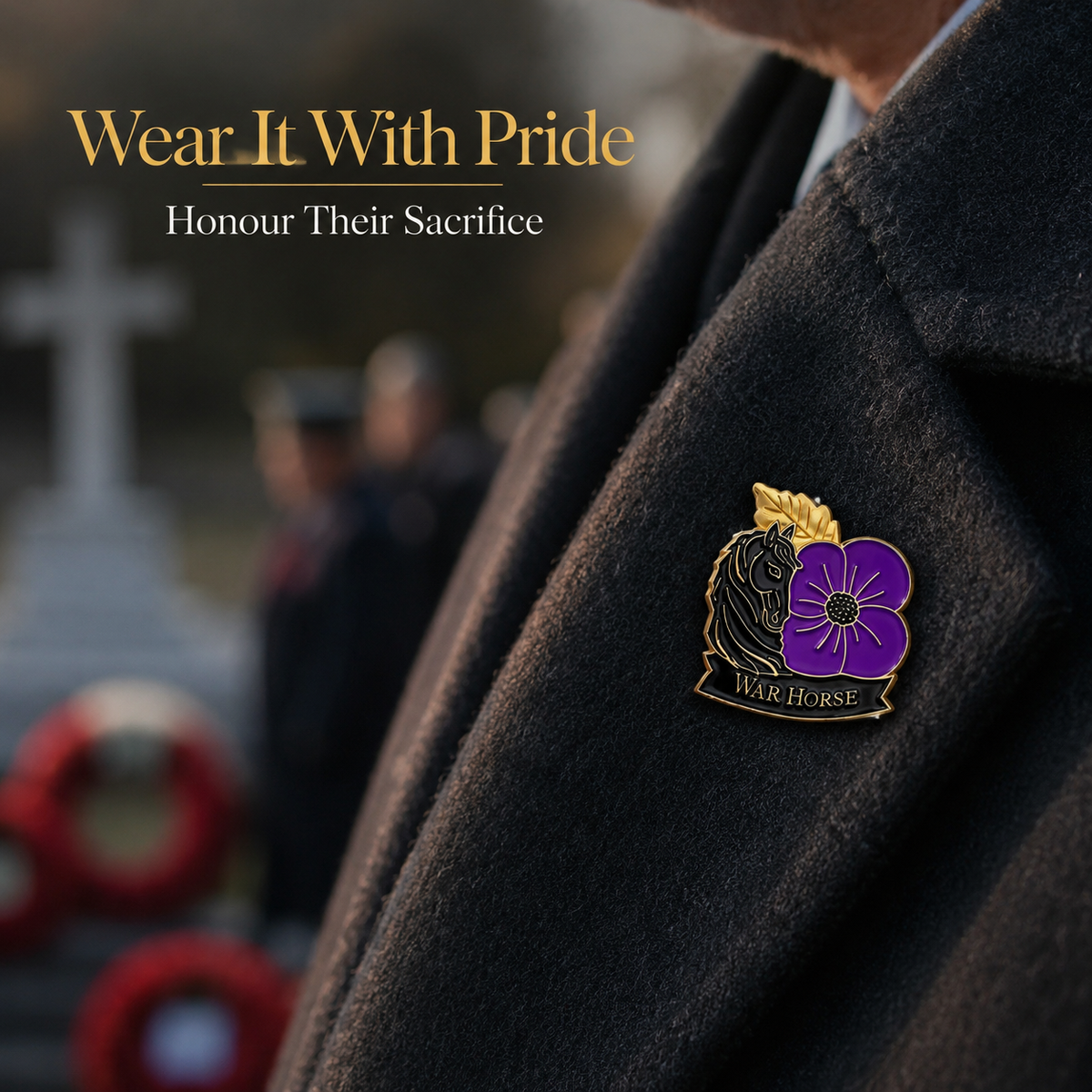 ✈️Last Day 50% OFF✨Limited Edition War Horse Purple Poppy 111th Anniversary Remembrance Brooch