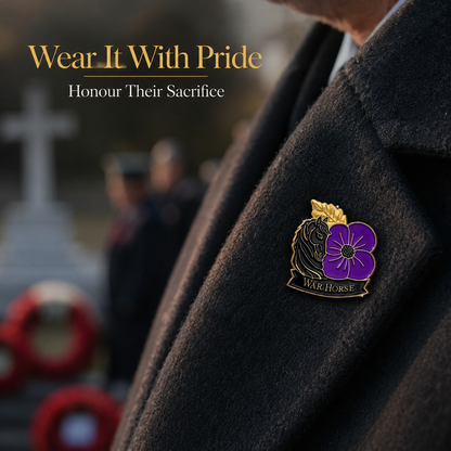 ✈️Last Day 50% OFF✨Limited Edition War Horse Purple Poppy 111th Anniversary Remembrance Brooch