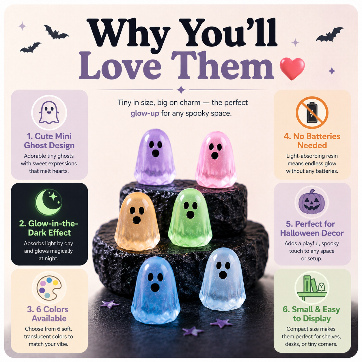 🔥Limited time 50% OFF——Tiny Glow Ghosts 👻