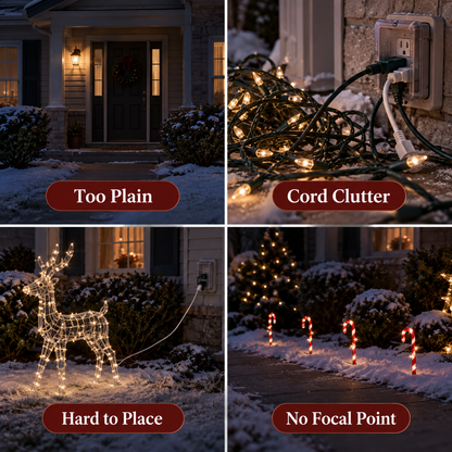 🎄 Limited-time 50% off — Santa sleigh waterfall led garden light