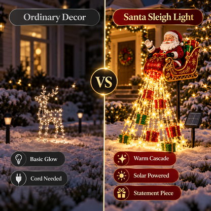 🎄 Limited-time 50% off — Santa sleigh waterfall led garden light