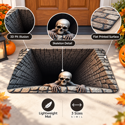 🎃 Limited-time 50% off — 💀 3D Skeleton Illusion Halloween Doormat