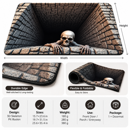 🎃 Limited-time 50% off — 💀 3D Skeleton Illusion Halloween Doormat