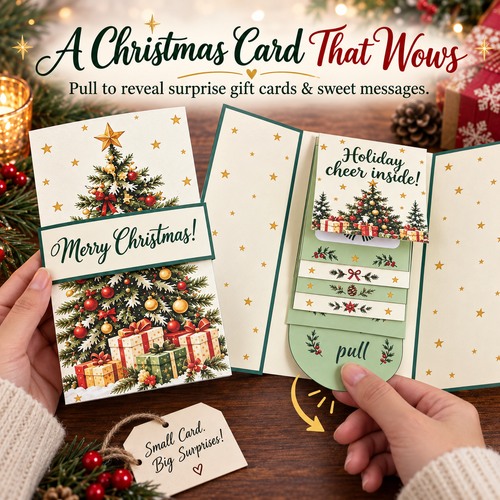 🔥LIMITED-TIME 50% OFF — Interactive Waterfall Christmas Gift Card Booklet