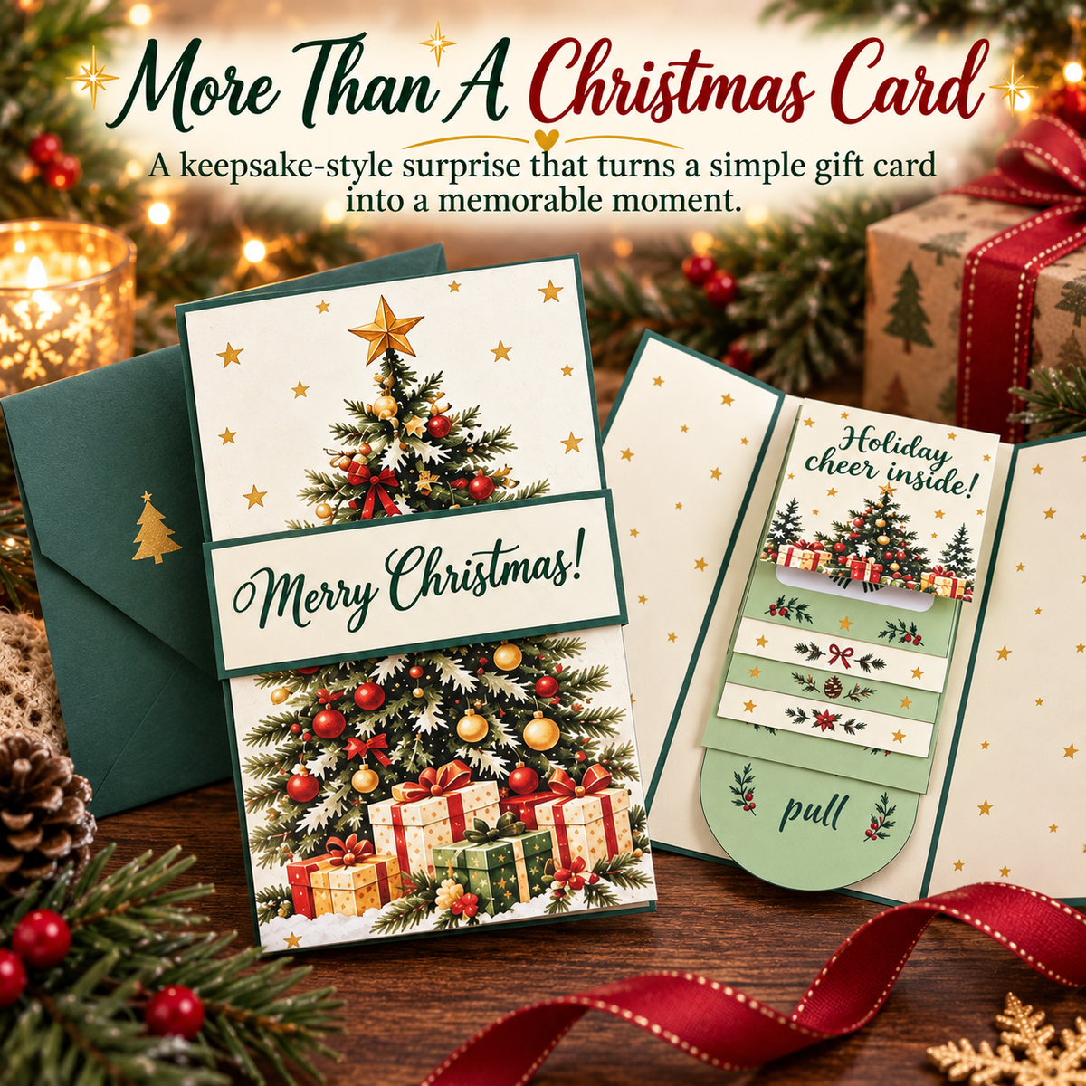 🔥LIMITED-TIME 50% OFF — Interactive Waterfall Christmas Gift Card Booklet
