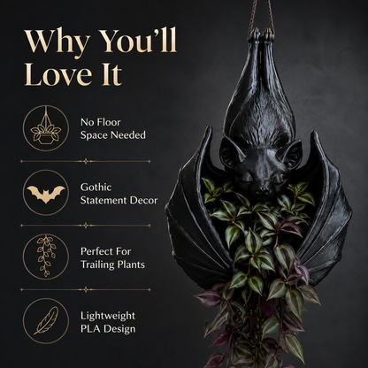 🔥Limited time 50% OFF——🦇 Hanging Bat Plant Pot🎃Spooky Garden Decor Planter