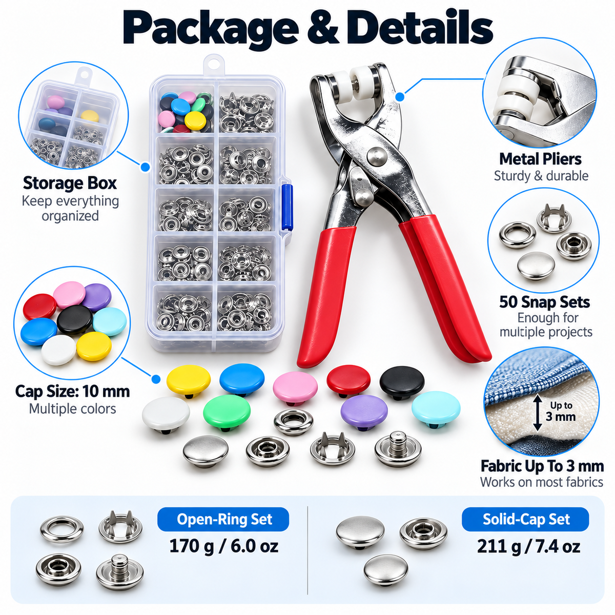 🧵 Limited-time 50% off — No-sew snap button pliers kit