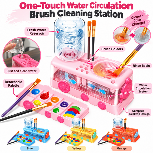 🎨 Limited-time 50% off — One-touch water circulation brush cleaning station