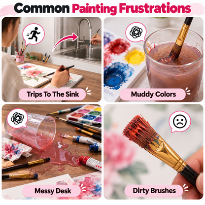 🎨 Limited-time 50% off — One-touch water circulation brush cleaning station