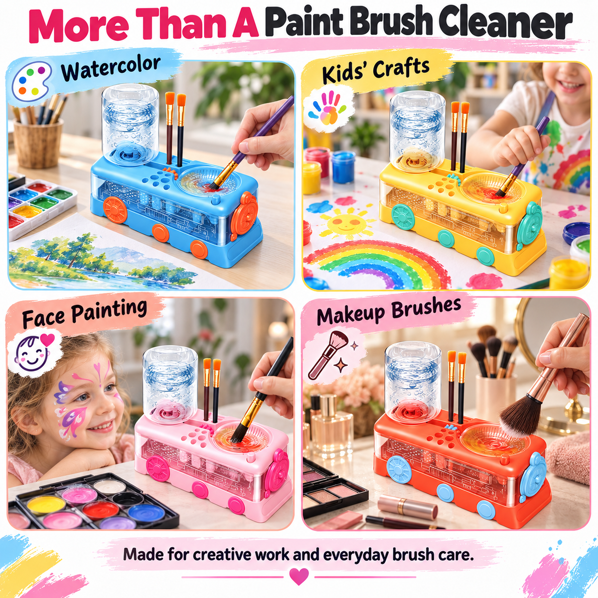 🎨 Limited-time 50% off — One-touch water circulation brush cleaning station