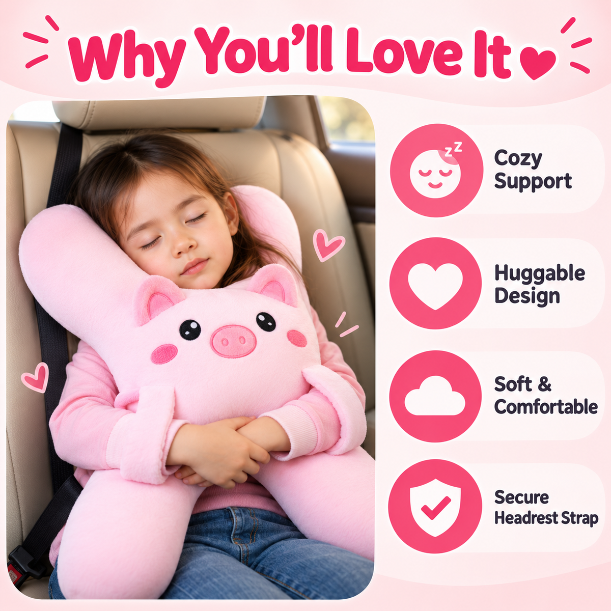 🚗 Limited-time 50% off — Kids car travel sleep support pillow
