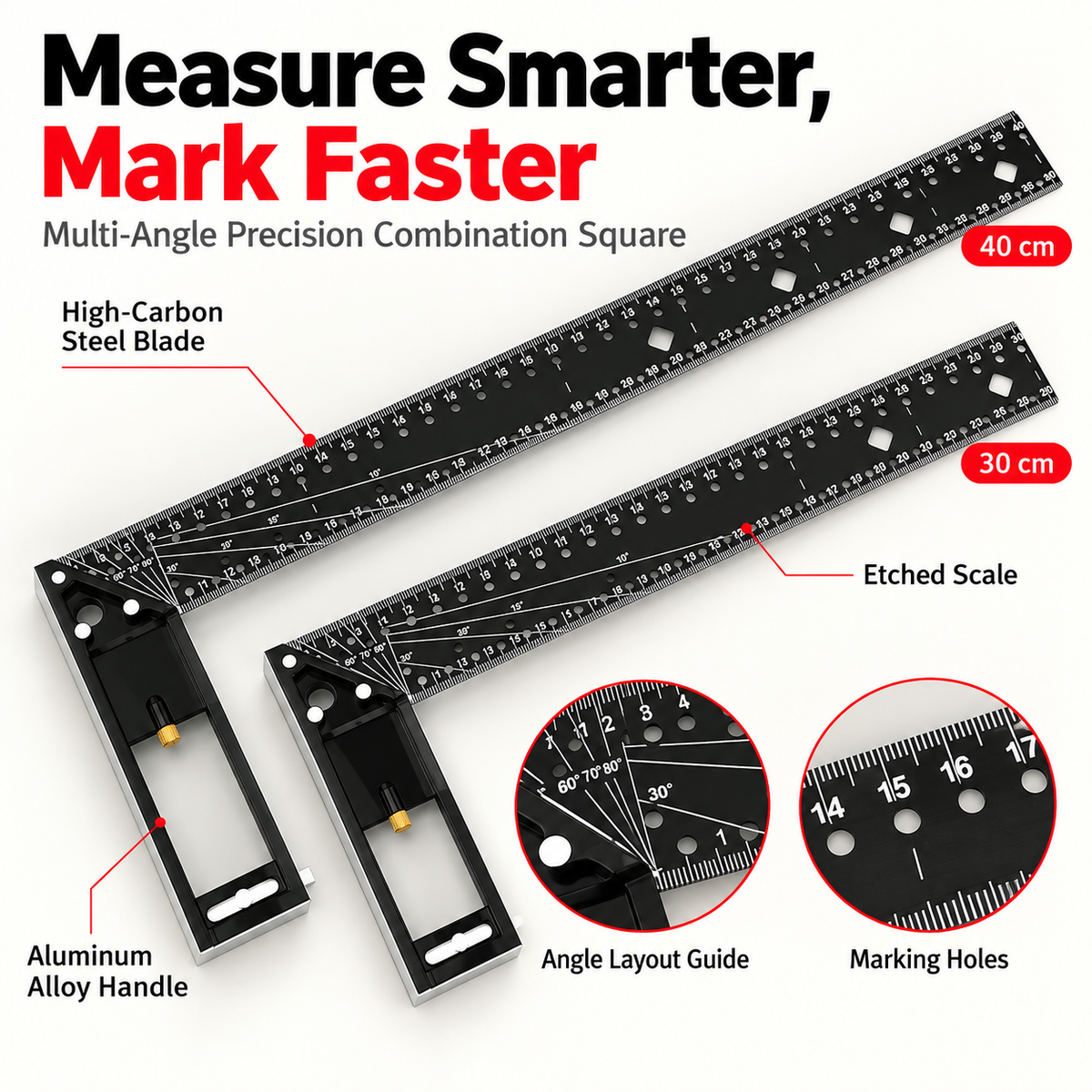 🔥 Limited-time 50% off — Multi-angle precision combination square