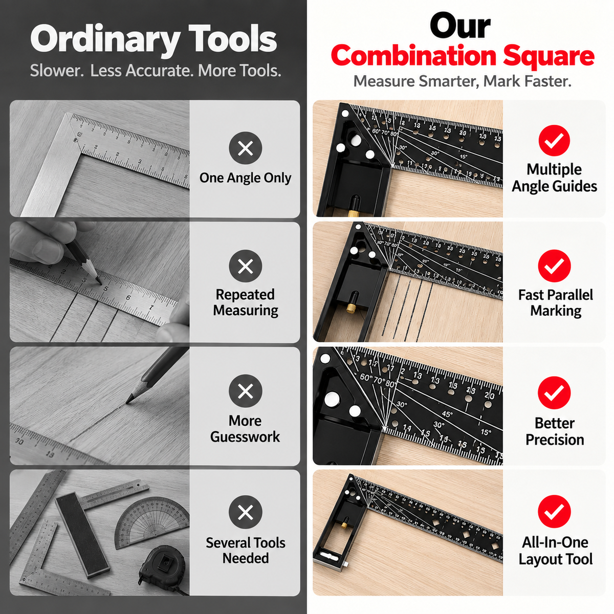 🔥 Limited-time 50% off — Multi-angle precision combination square